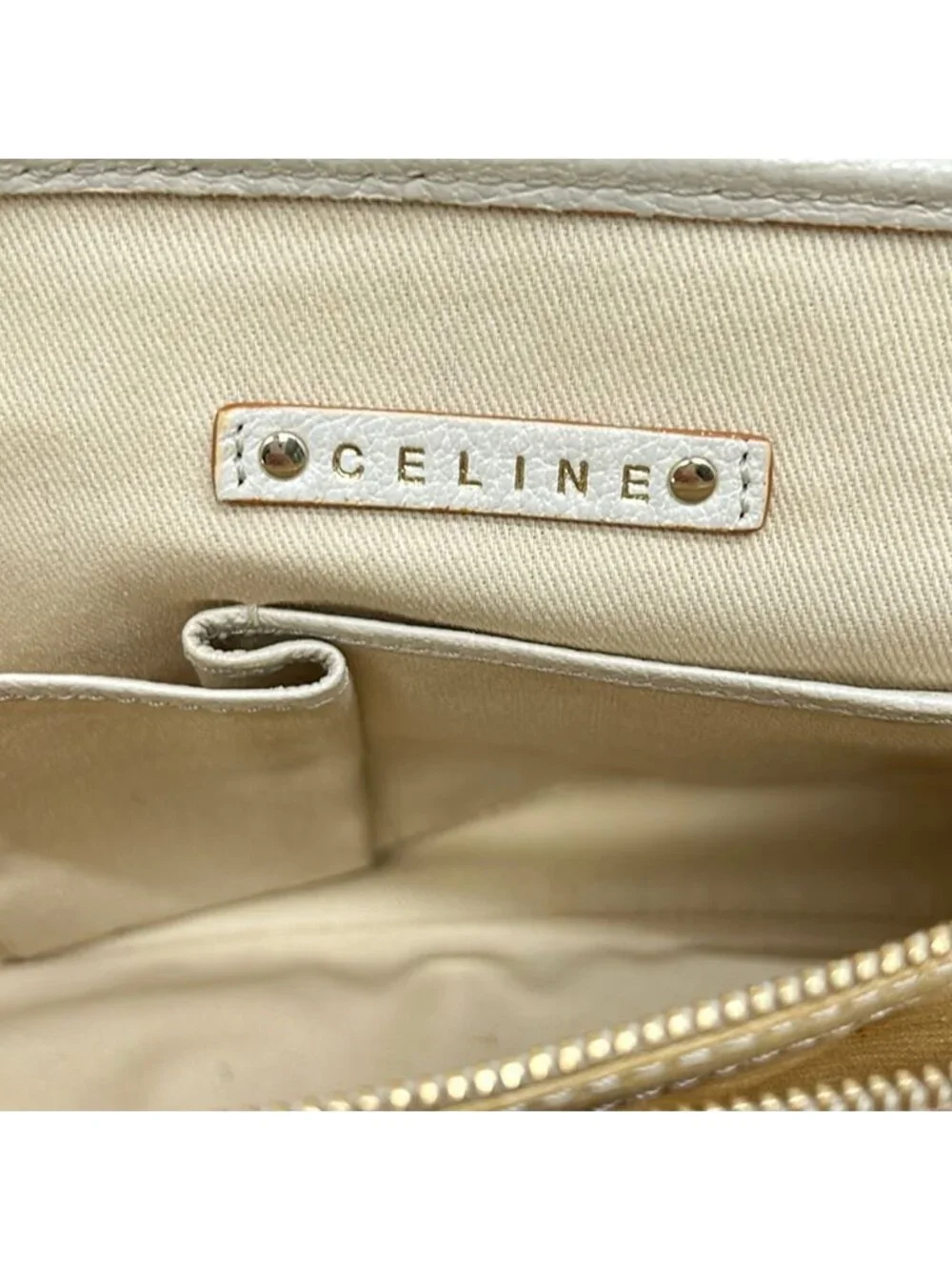 Celine Tote Bag Boogie Ivory Leather